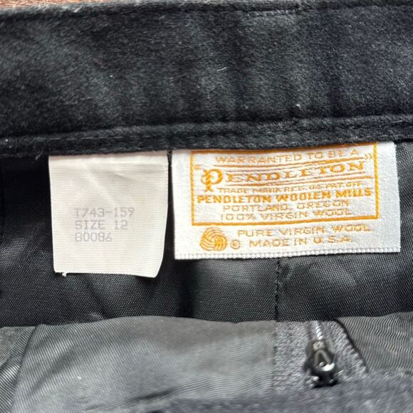 Vintage Pendleton virgin wool black trousers dress pants women’s size 12 made in - Picture 3 of 5